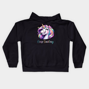 Keep Smiling Cute Unicorn Men Women Girl Boy Orthodontist Kids Hoodie